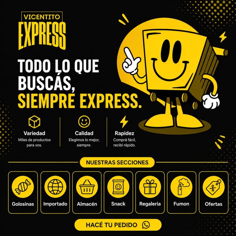 Secciones de compra de Vicentito Express